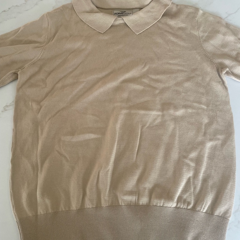 Foray Golf sweater polo. Beige. Small.